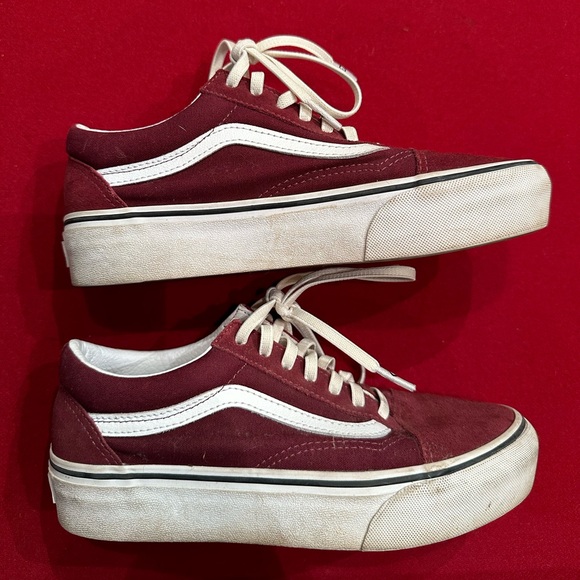 Vans Shoes - Vans Maroon Platforms